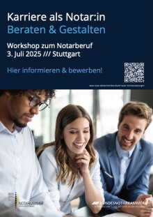 Veranstaltungsflyer Workshop Notarberuf